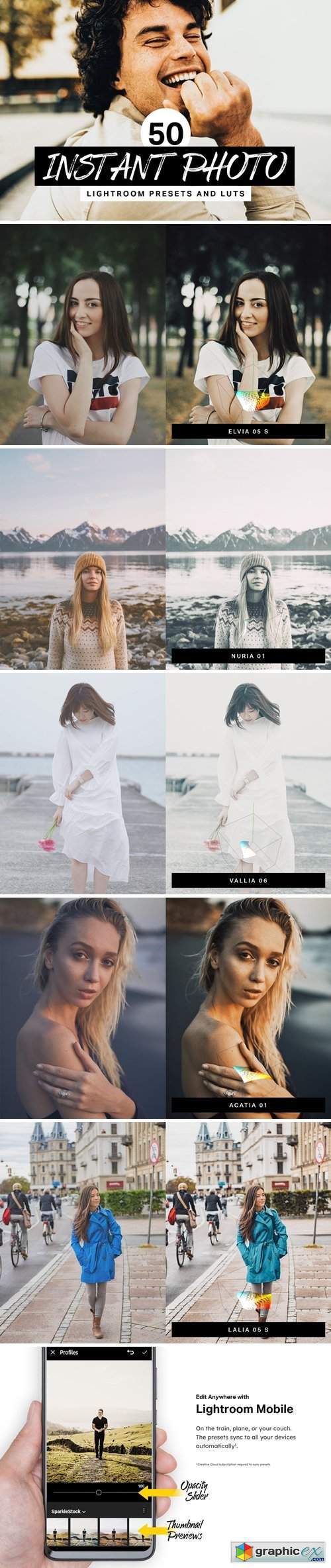 50 Instant Photo Lightroom Presets and LUTs