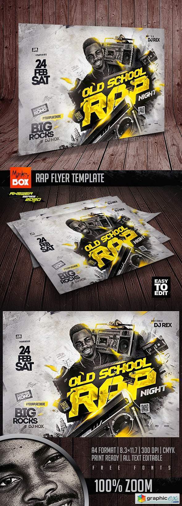 Rap Flyer Template » Free Download Vector Stock Image Icon