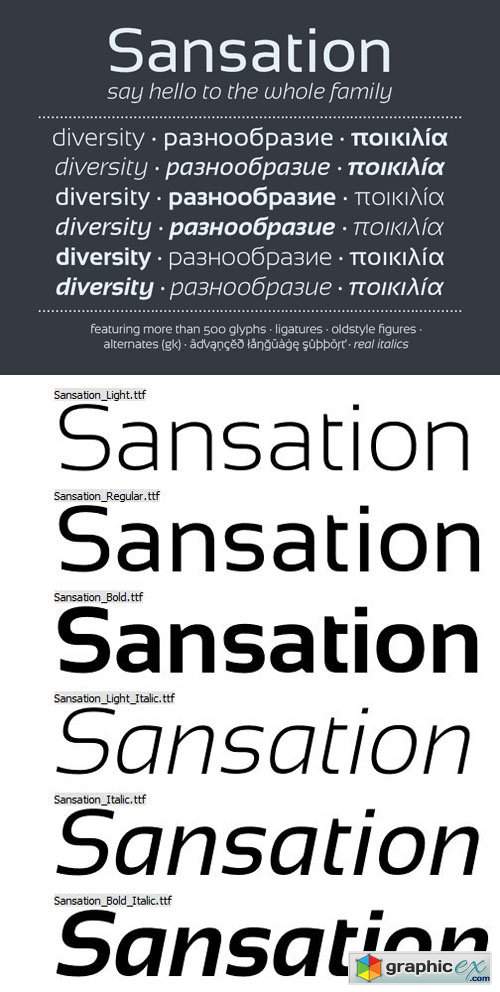  Sansation 1.31 Font Family [6-Weights] 