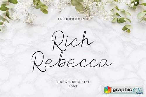  Rich Rebecca Handwritting Monoline 