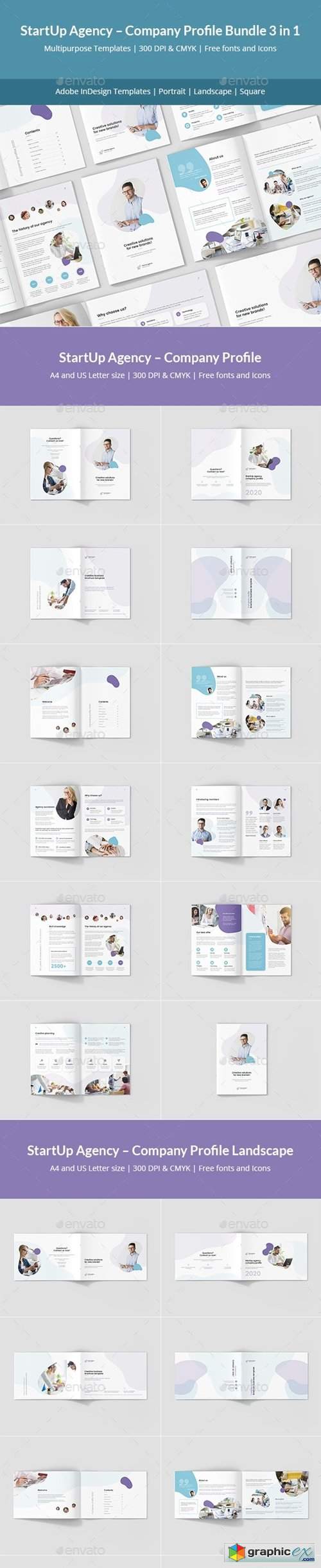 StartUp Agency – Company Profile Bundle 3 in 1 
