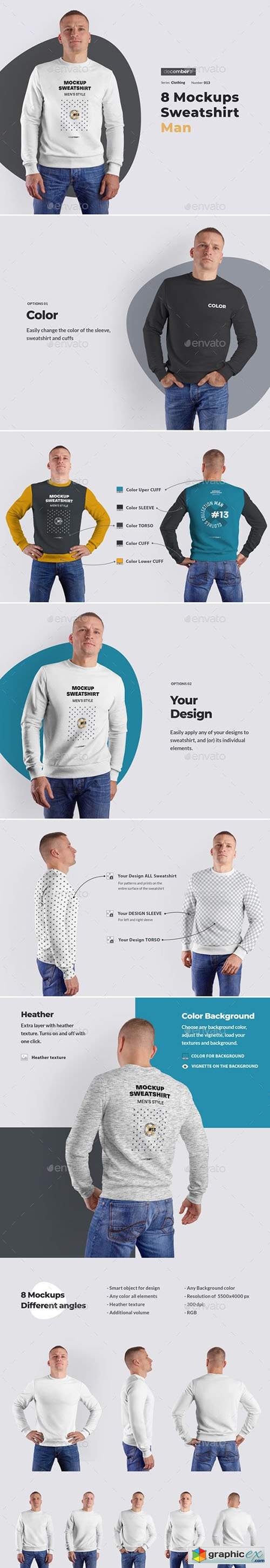 8 Mockups Mens Sweatshirt 