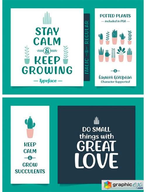  Stay Calm & Keep Growing Font 