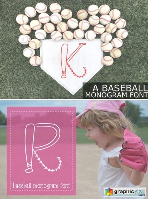  Baseball Monogram Font 