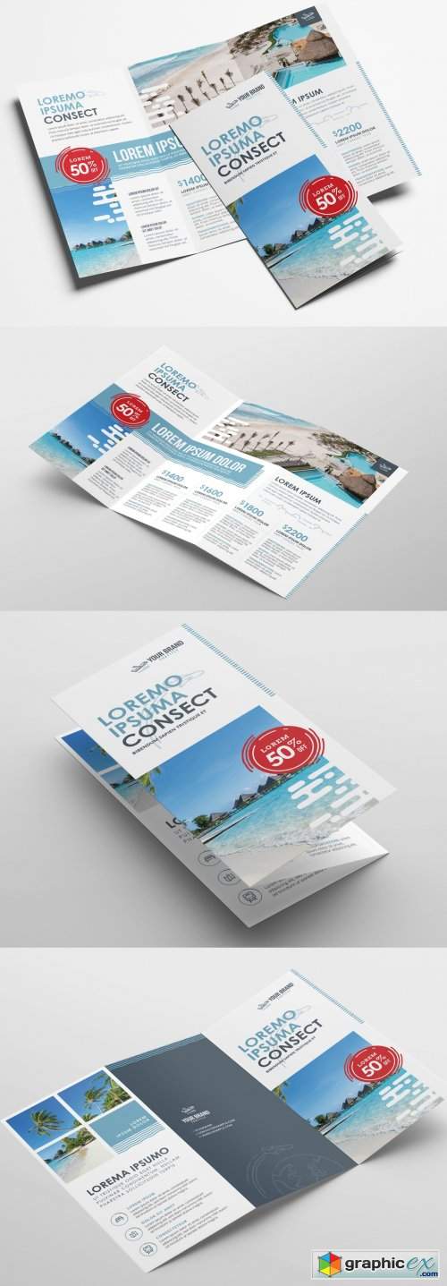  Travel Agency Trifold Brochure Layout 