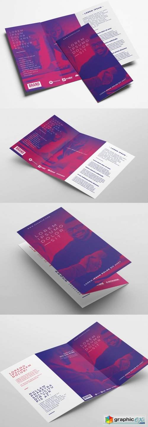  Trifold Brochure Layout with Modern Style 