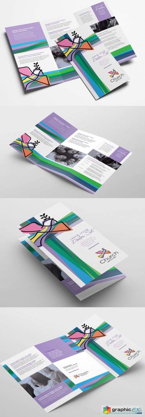  Modern Church Trifold Brochure Layout 