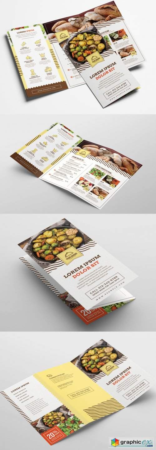  Catering Service Trifold Brochure Layout 