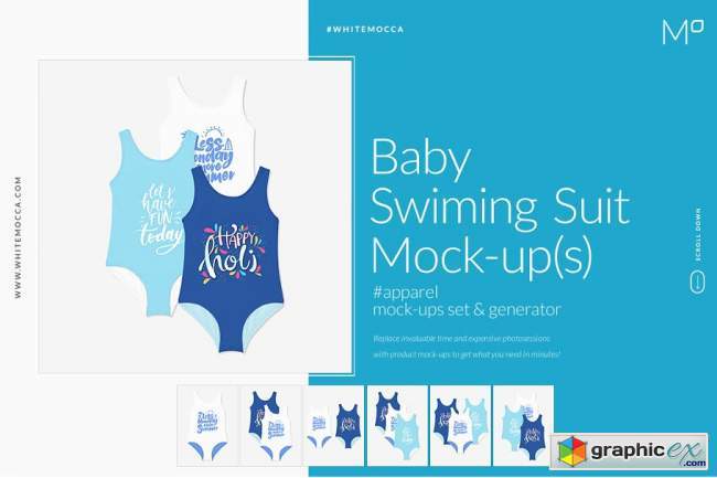 Baby Swimming Suit Mock-ups Set 