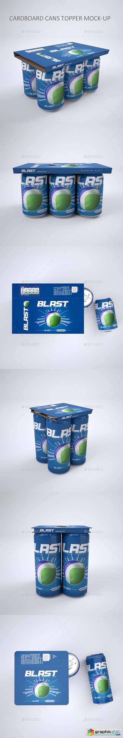 Cardboard Topper for Beverage Cans Mock-Up 