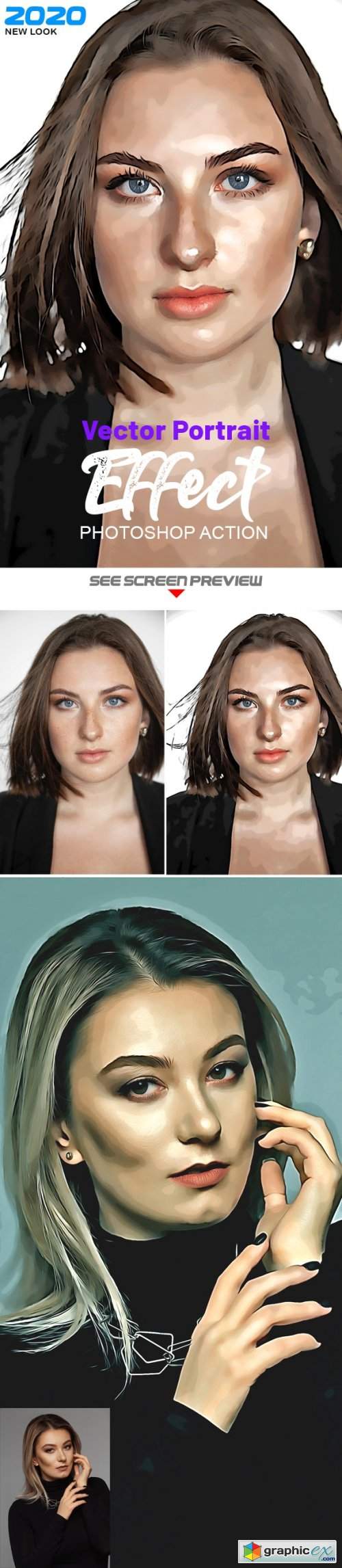 Vector Portrait Photoshop Effect » Free Download Vector Stock Image