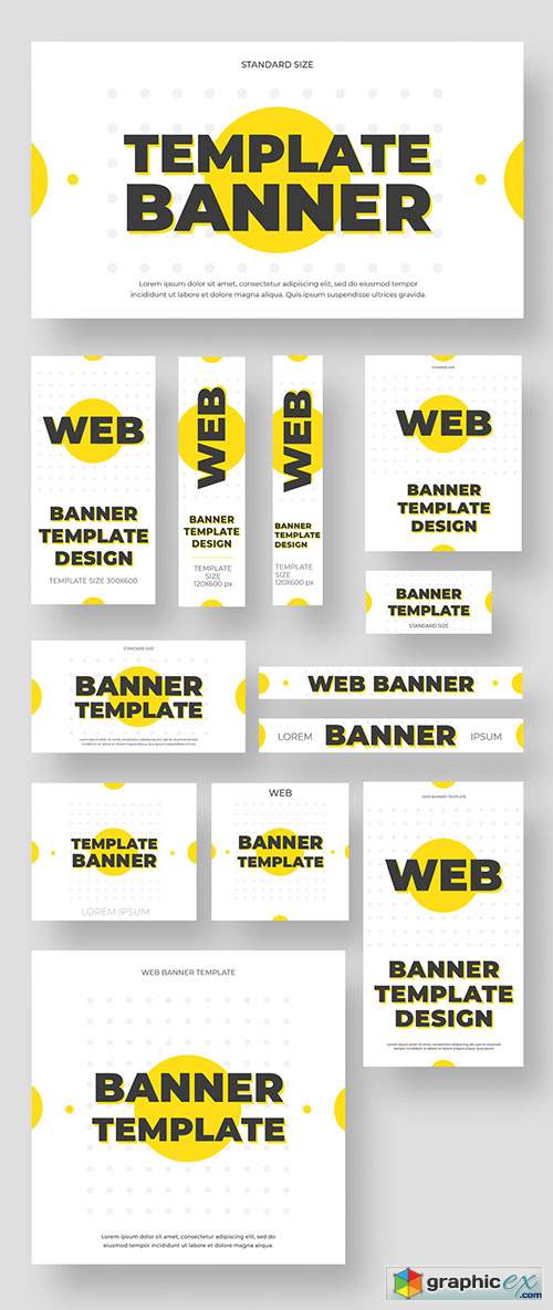  Web and Social Media Layouts with Yellow Accents 