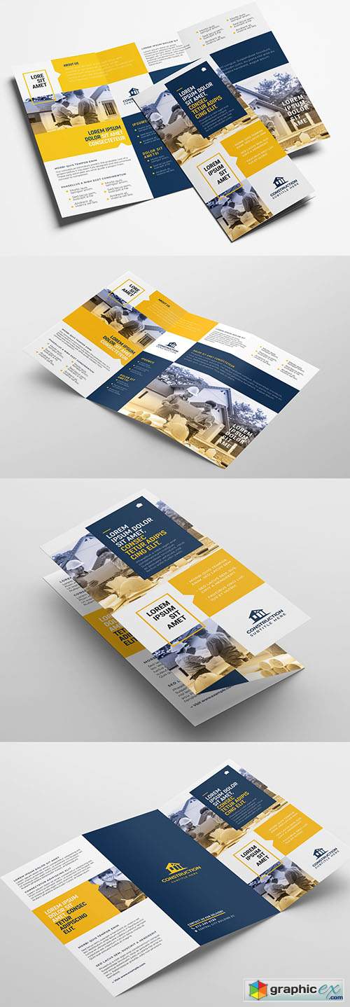  Construction Trifold Brochure Layout 