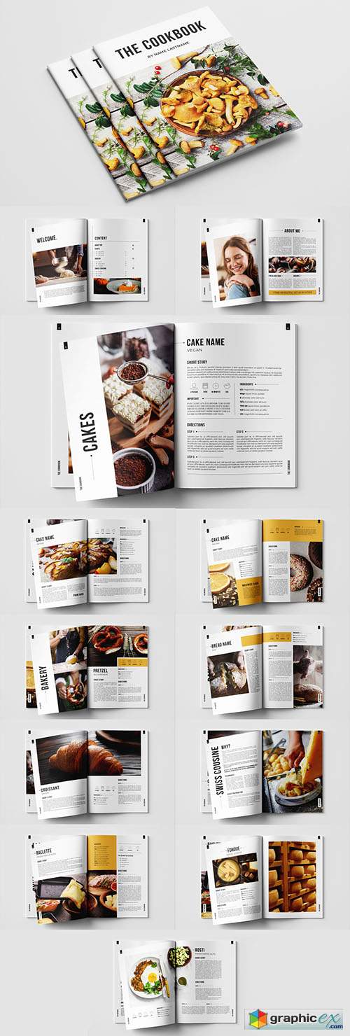  Cookbook Layout with Orange Accents 