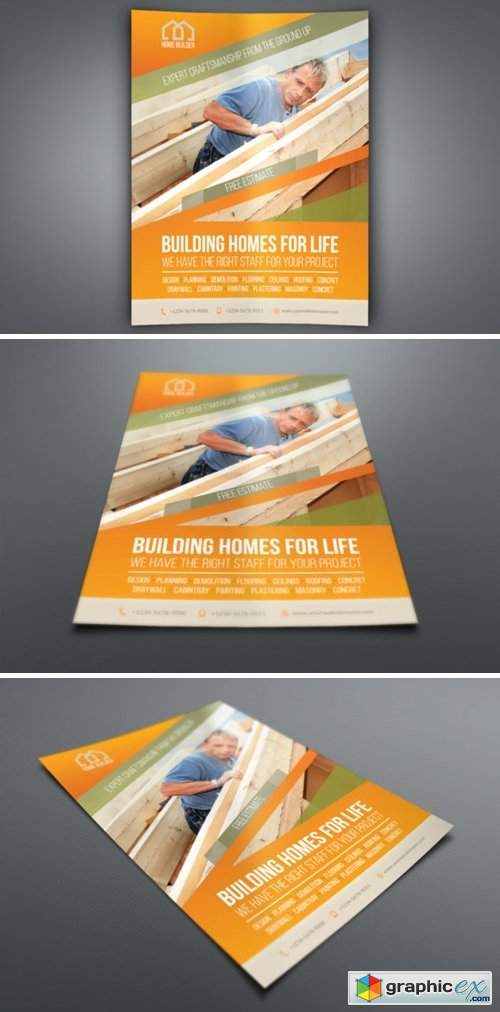  Home Building Carpentry Flyer Template 