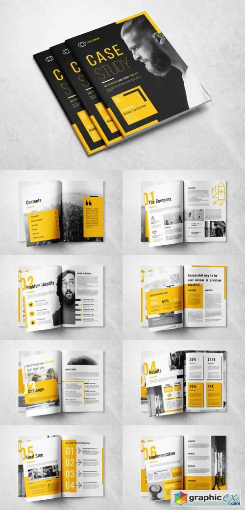  Case Study Layout with Yellow Accents 