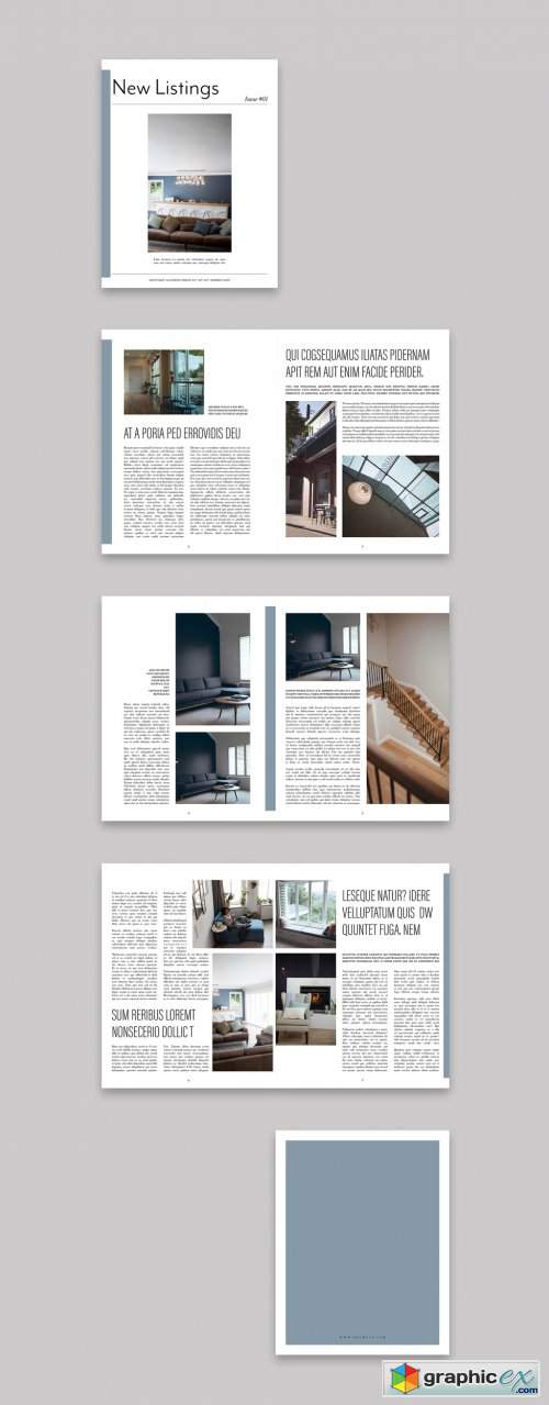 Brochure Layout with Blue-Gray Accents 