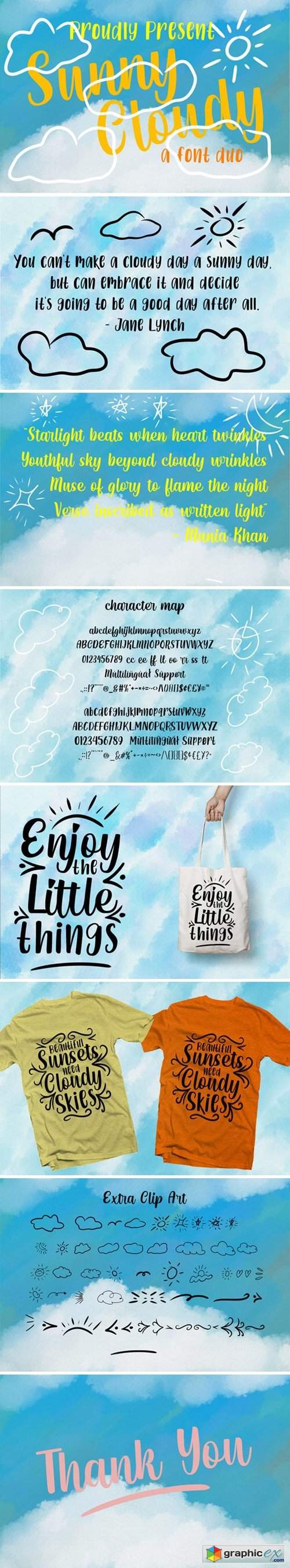  Sunny Cloudy Duo Font 