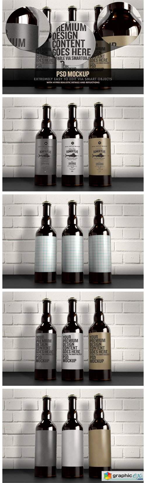  The 3 Beer Bottles Mockup 