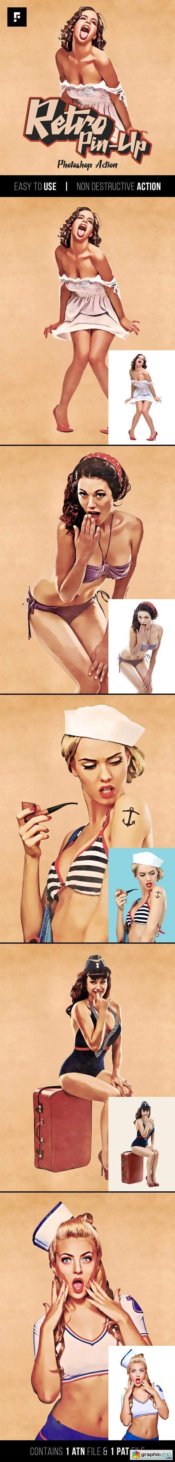 Retro Pin-Up Photoshop Action