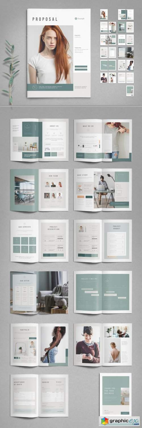 Mint and White Proposal Layout with Pale Peach Accents » Free Download ...