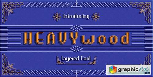  Heavywood Layered Display Font 