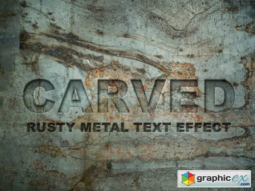 Carved Metal Text Effect