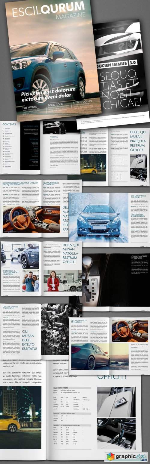 Automobile cars Magazine Layout