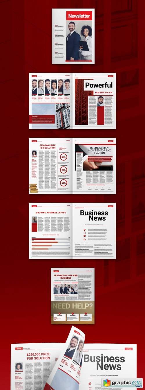 Red Newsletter Layout