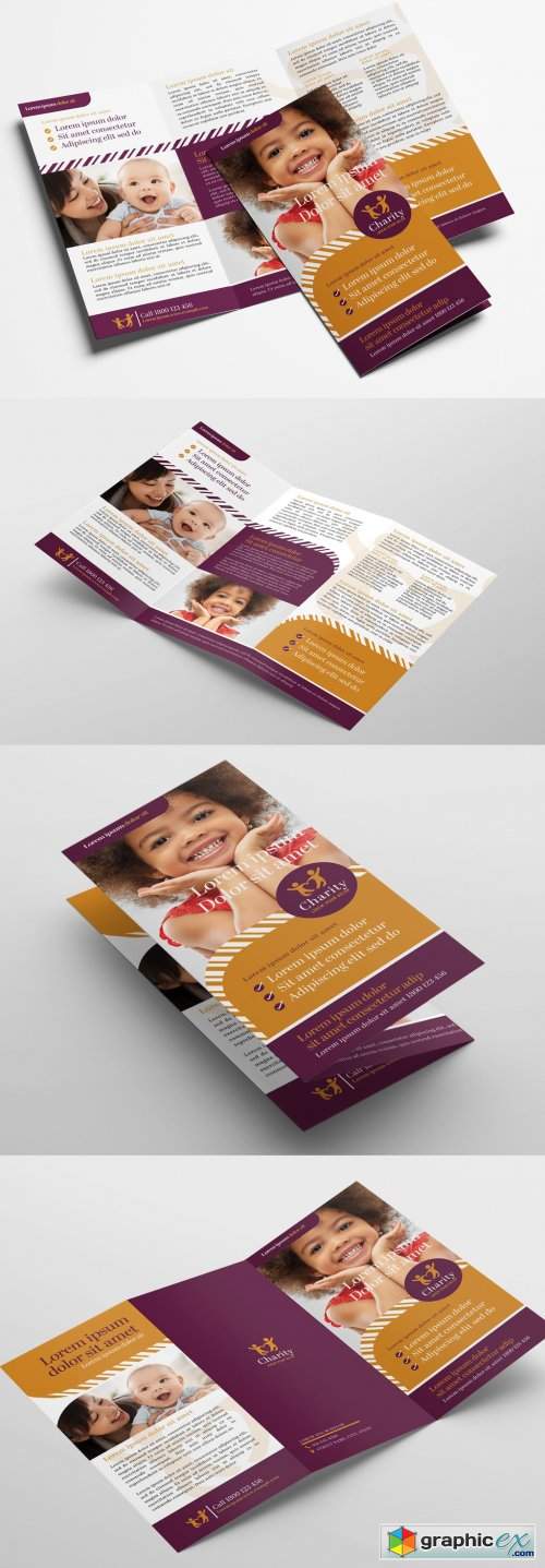  Trifold Brochure Layout for Non Profit Charities 
