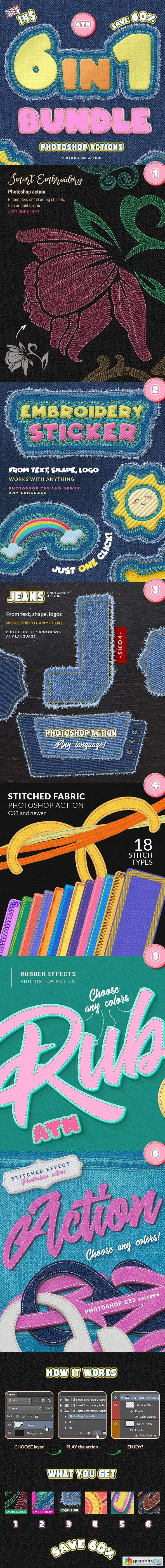 Stitch & Embroidery Actions Bundle 