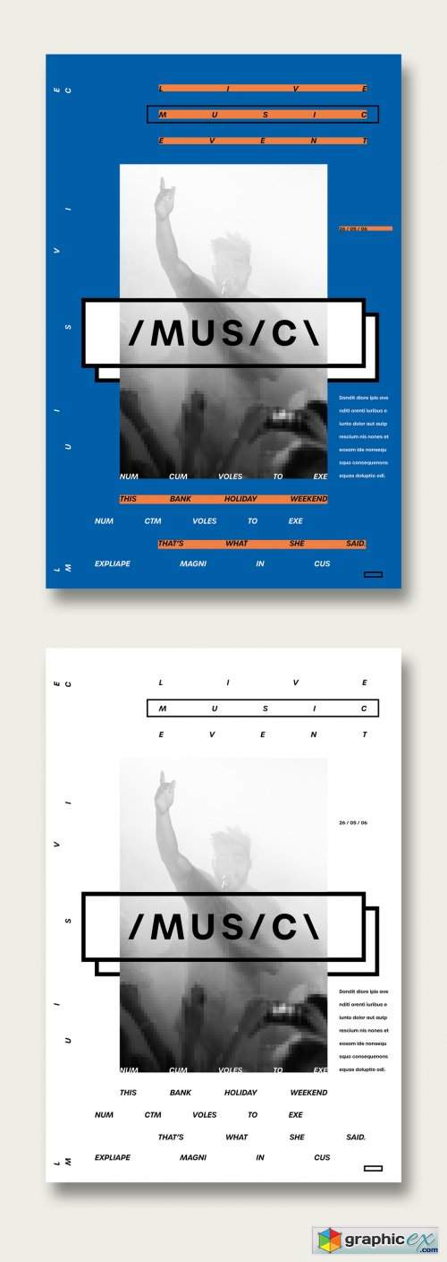  Blue and White Poster Layouts 