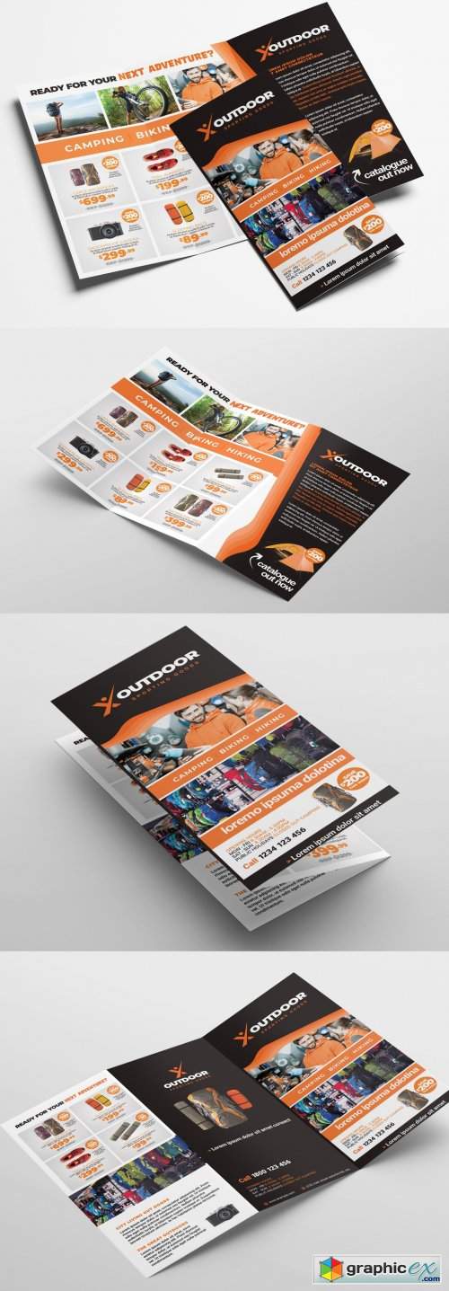  Orange and Brown Trifold Brochure Layout 