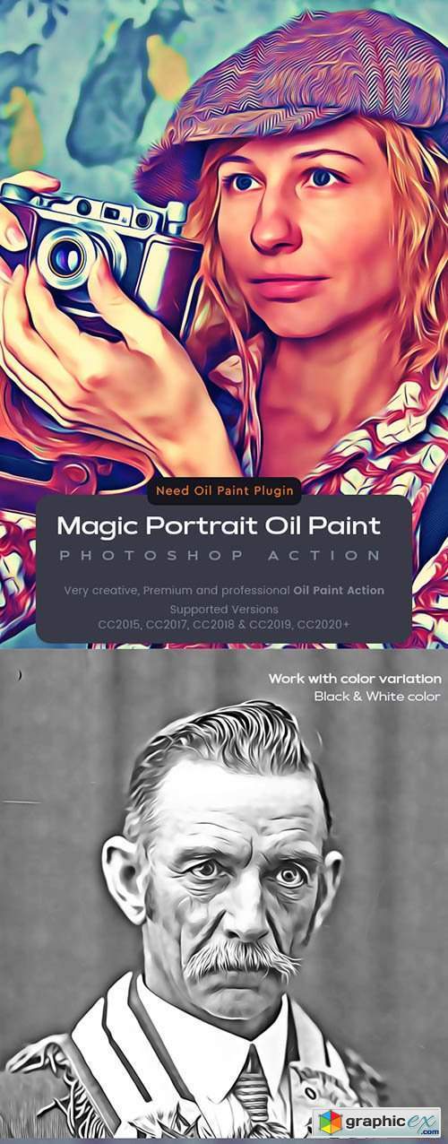 Magic Portrait Oil Paint Action