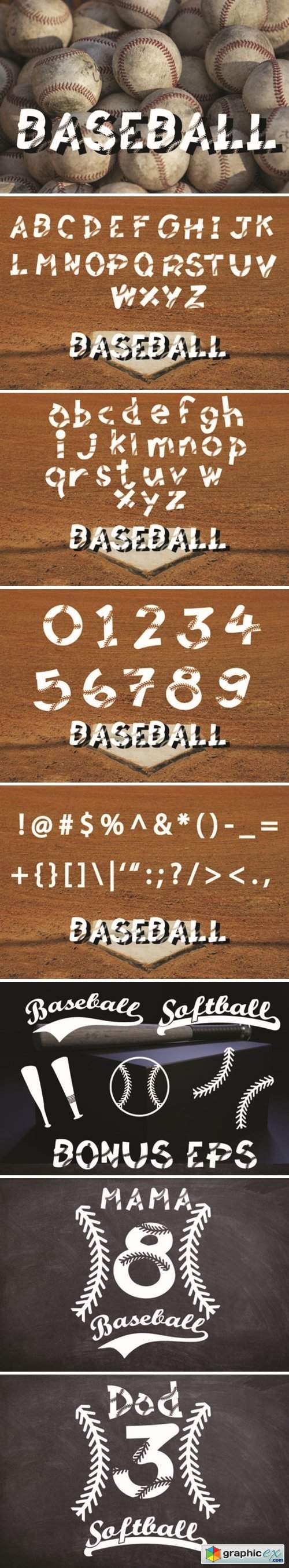  Baseball Softball Lace Font 