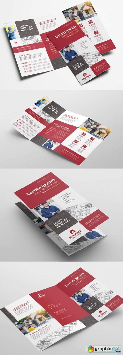 Trifold Brochure Layout for Construction Professionals