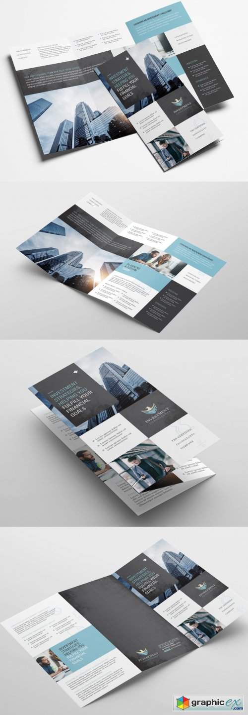  Trifold Brochure Layout with Investment Theme 