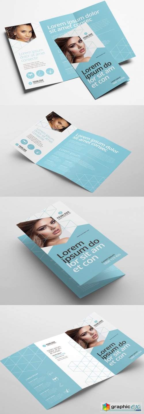  Trifold Brochure Layout for Cosmetic Clinics 