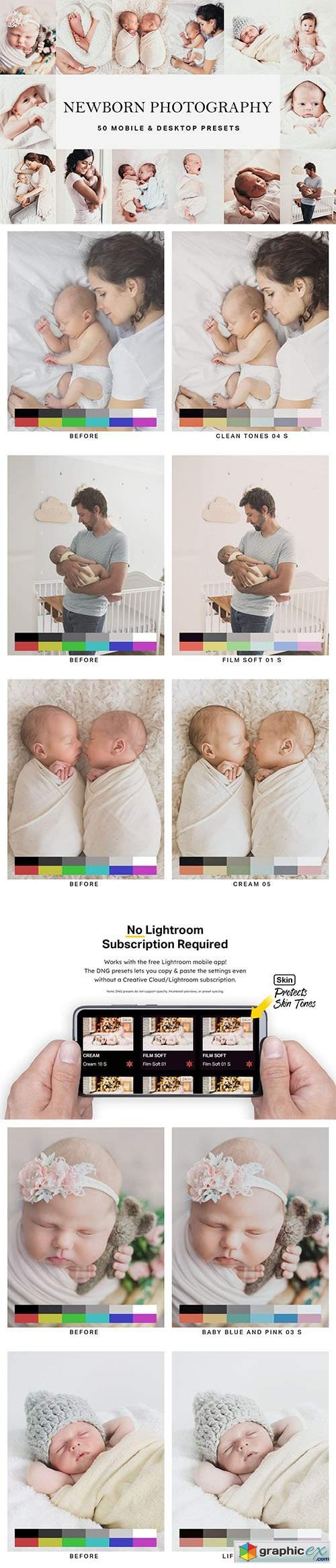  50 Newborn Baby Lightroom Presets and LUTs 