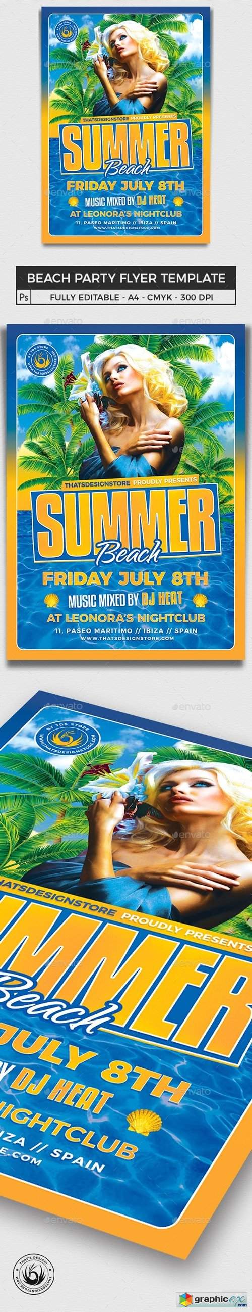  Beach Party Flyer Template V6 