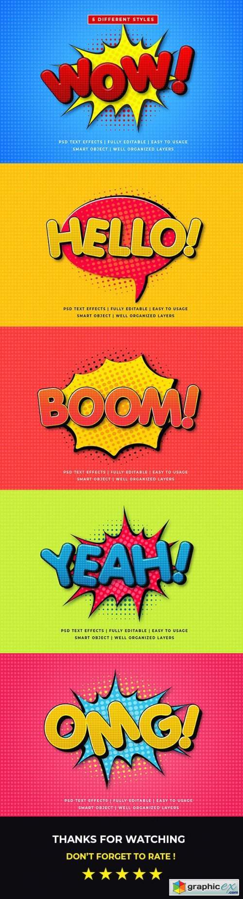 Download Comic Speech 3d Text Style Effect Mockup Free Download Vector Stock Image Photoshop Icon