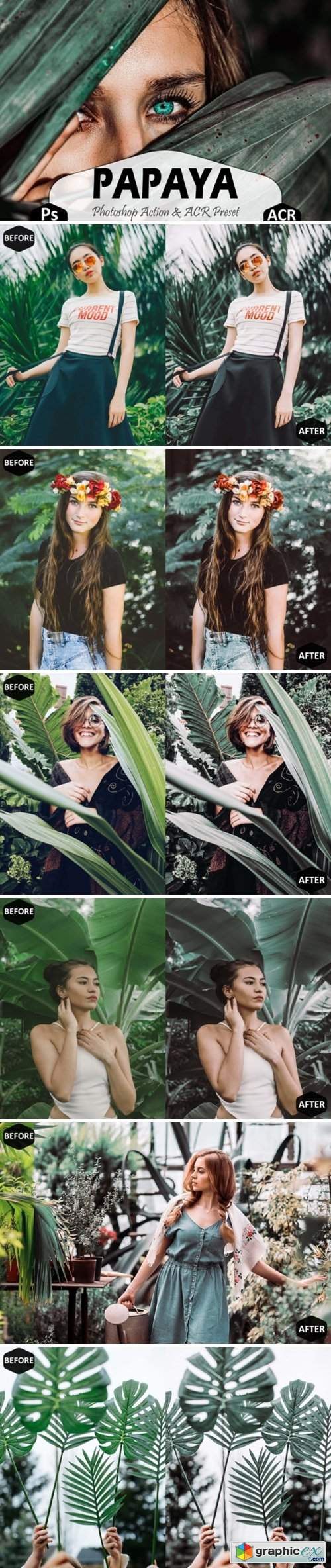  Papaya Photoshop Actions and ACR Presets 