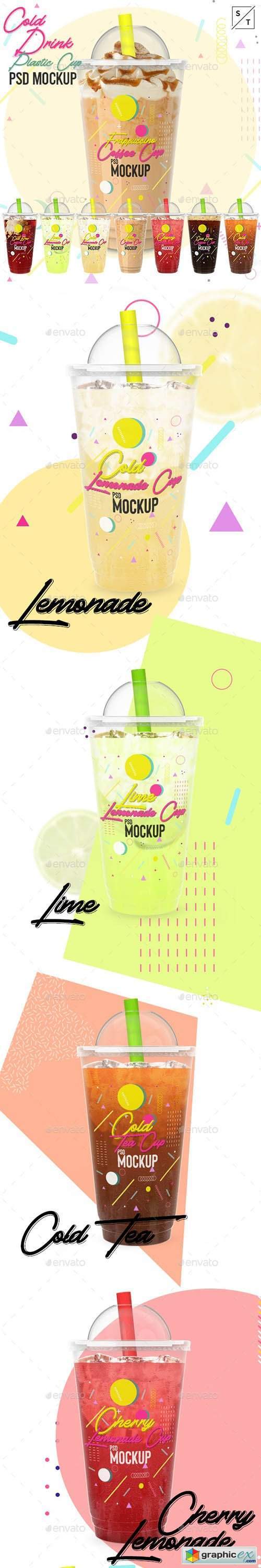 Cold Drink Plastic Cup PSD Mockup