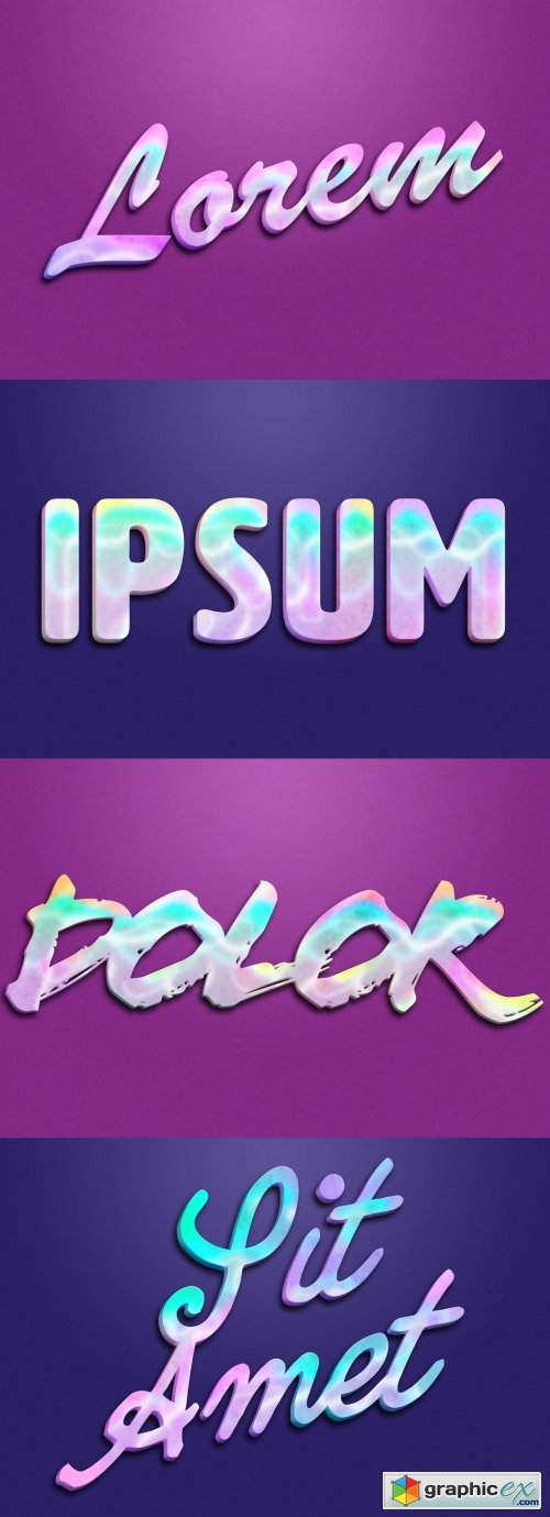 Holographic Text Effect Mockup