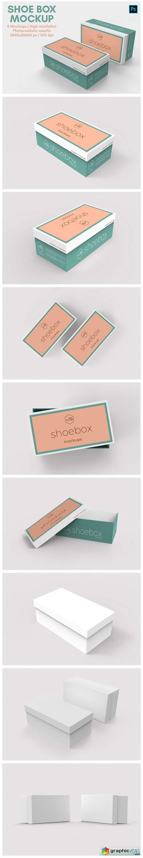 Shoe Box Mockup - 8 Views