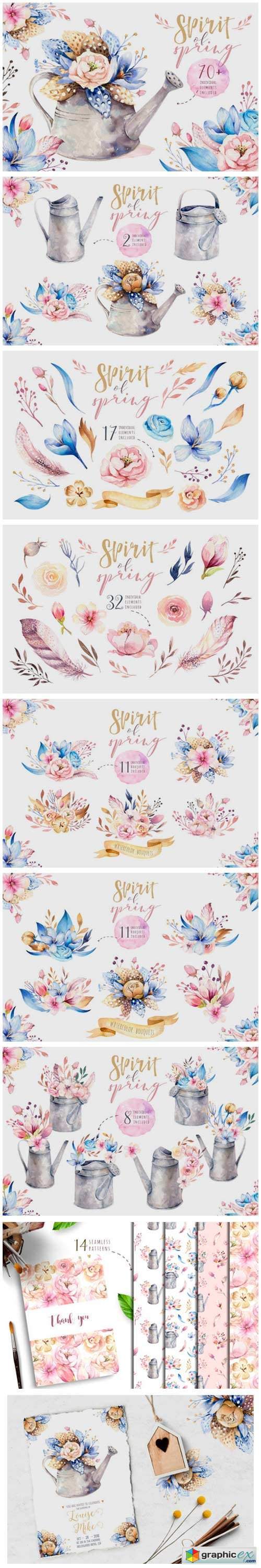 Spirit of Spring. Watercolor Collection