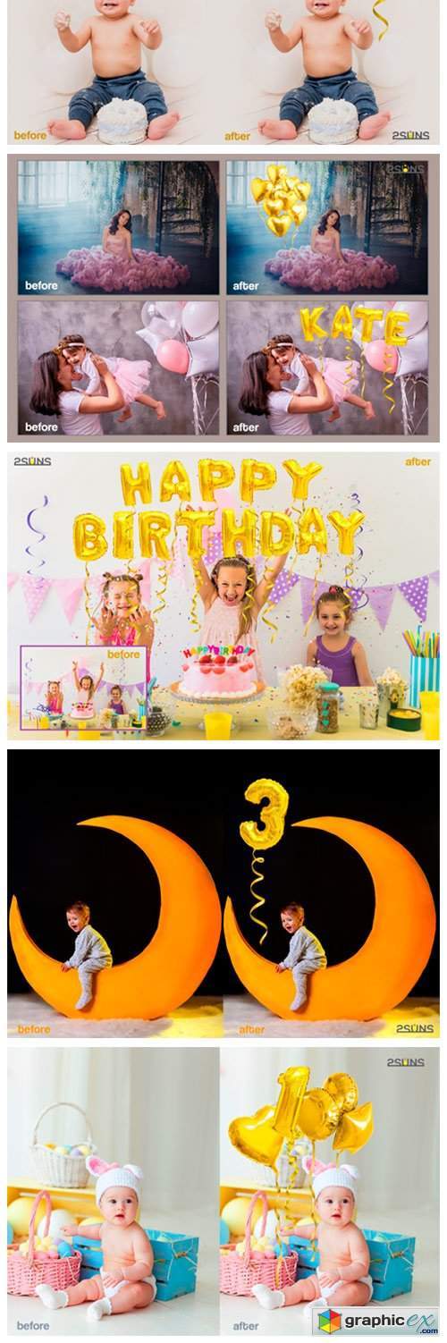 Foil Number Balloons Alphabet Photoshop