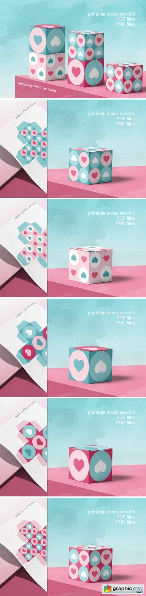  Printable Boxes for Valentine Gifts PDF 