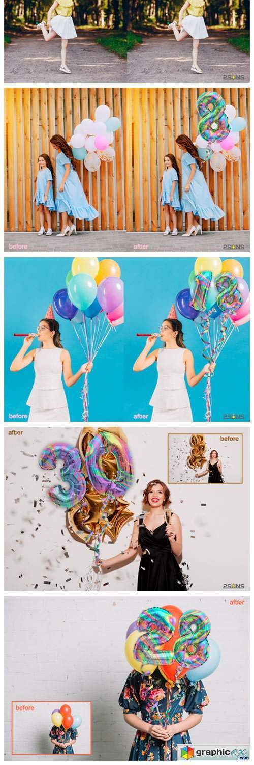Rainbow Balloons Overlay Photoshop