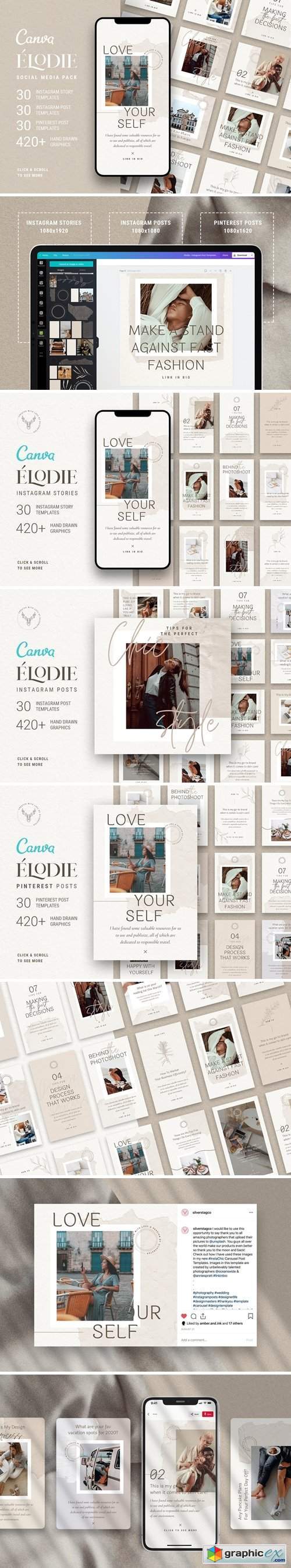 Elodie - Canva Social Templates Pack